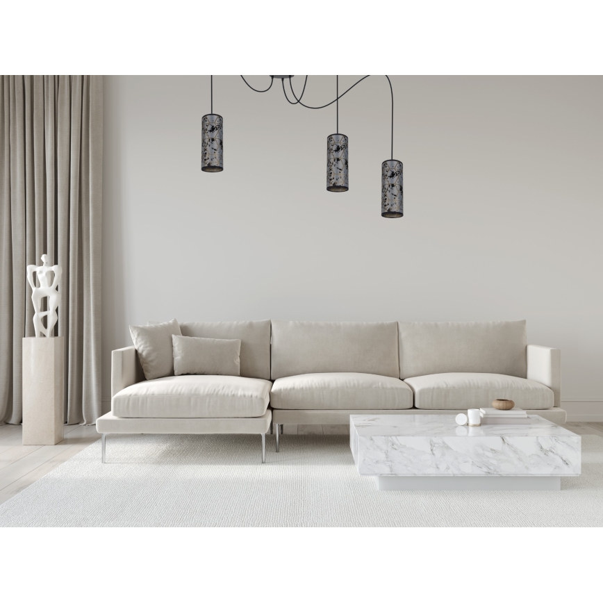 Пендел AVALO 3xE27/60W/230V паяк сив/черен