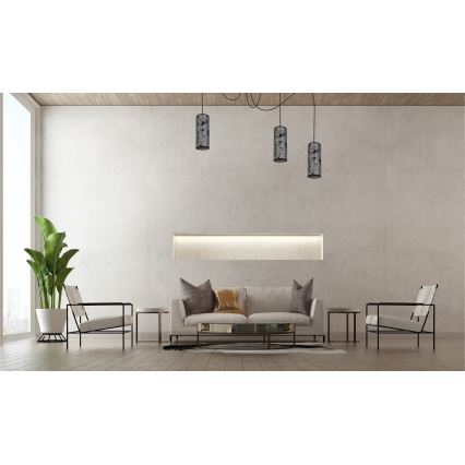 Пендел AVALO 3xE27/60W/230V паяк сив/черен