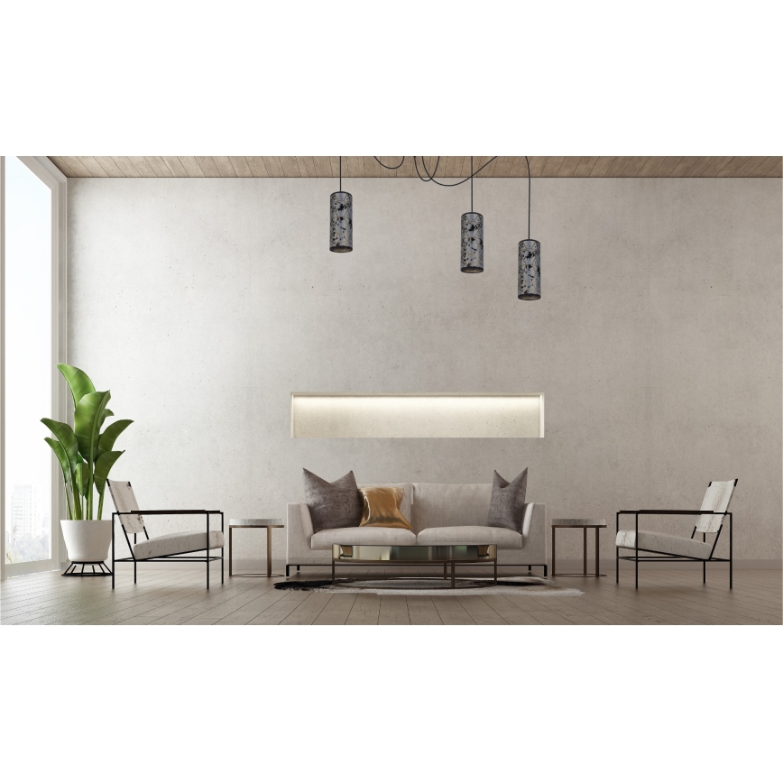 Пендел AVALO 3xE27/60W/230V паяк сив/черен