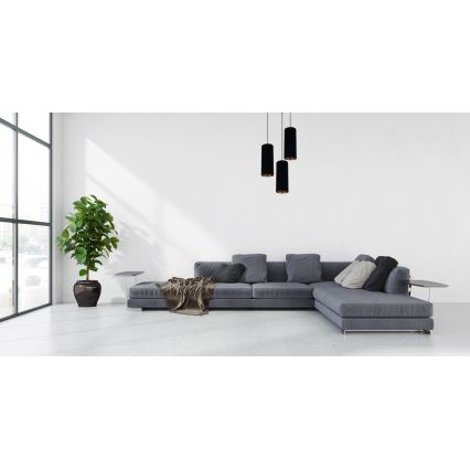 Пендел AVALO 3xE27/60W/230V Ø 35 см черен