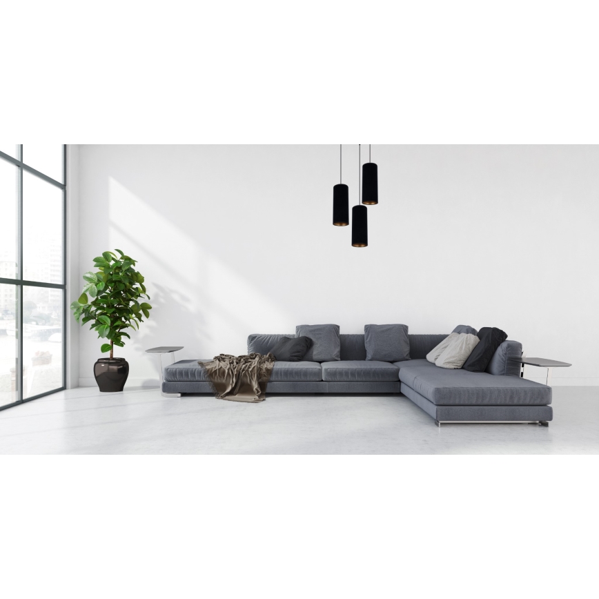 Пендел AVALO 3xE27/60W/230V Ø 35 см черен