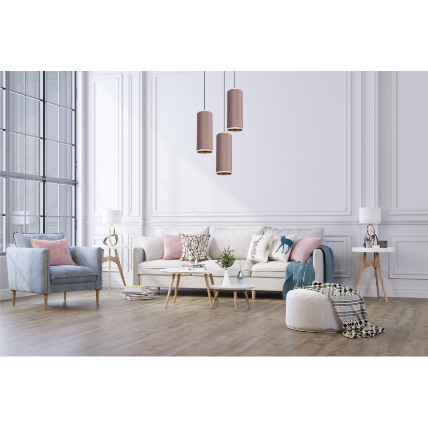 Пендел AVALO 3xE27/60W/230V Ø 35 см розов