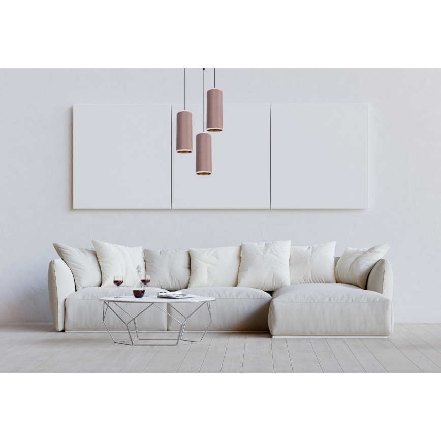 Пендел AVALO 3xE27/60W/230V Ø 35 см розов
