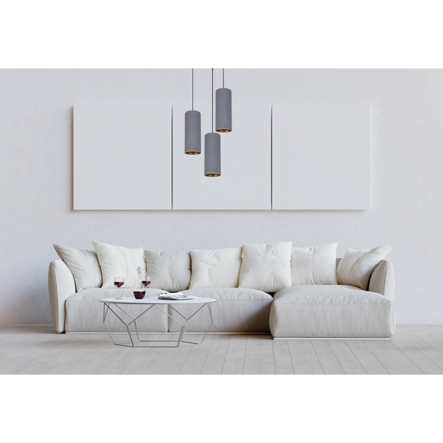 Пендел AVALO 3xE27/60W/230V Ø 35 см сив