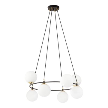 Пендел AZURA 8xE14/10W/230V черен/бял