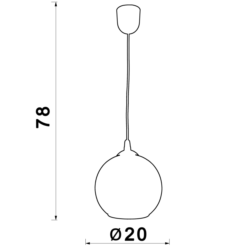 Пендел BALL 1xE27/60W/230V Ø 20 см бежов