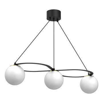 Пендел BALLO 3xE27/15W/230V черен/бял