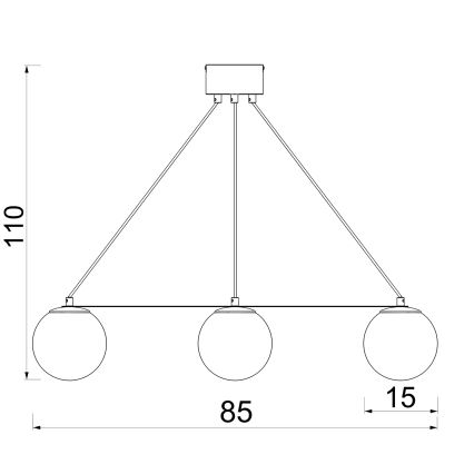 Пендел BALLO 3xE27/15W/230V черен/бял