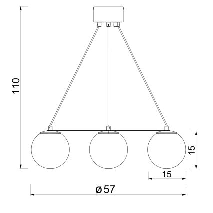 Пендел BALLO 4xE27/15W/230V черен/бял