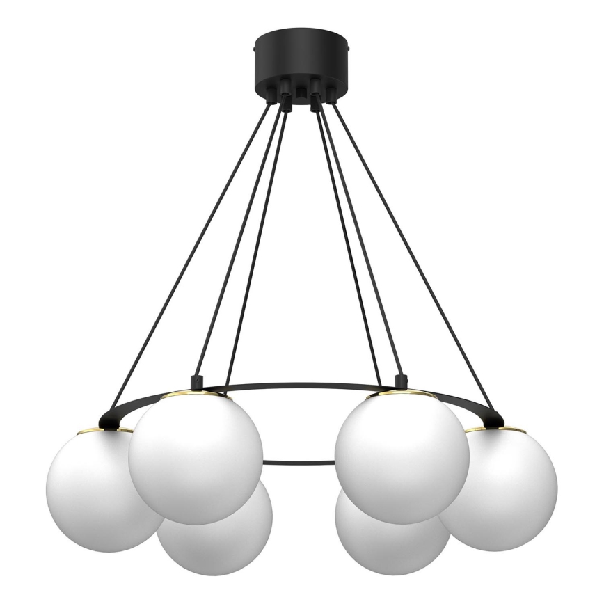 Пендел BALLO 6xE27/15W/230V черен/бял