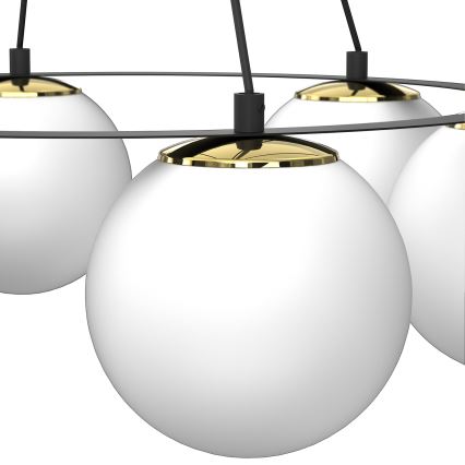 Пендел BALLO 6xE27/15W/230V черен/бял