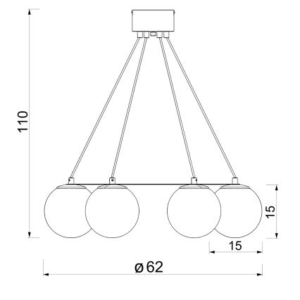 Пендел BALLO 6xE27/15W/230V черен/бял
