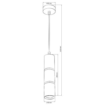 Пендел BAMBOO 1xGU10/10W/230V черен