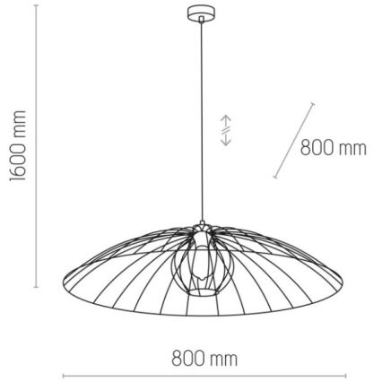 Пендел BARBELLA 1xE27/60W/230V Ø 80 cm