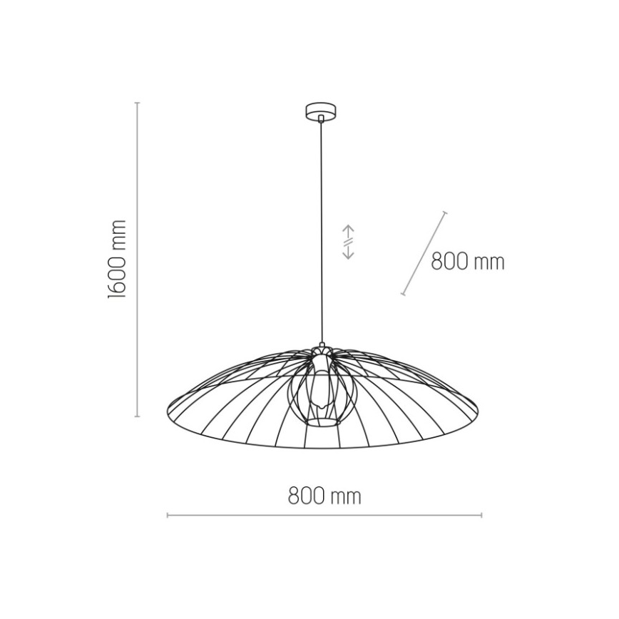 Пендел BARBELLA 1xE27/60W/230V Ø 80 cm