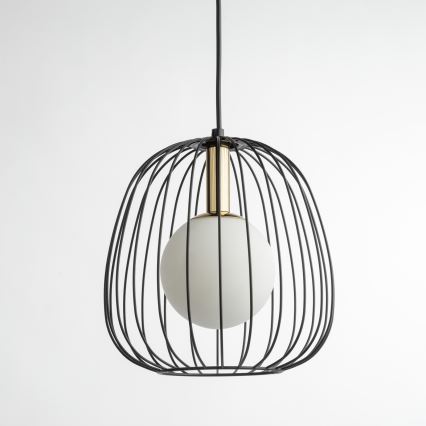 Пендел BELL 1xG9/12W/230V Ø 24 cm черен/златист