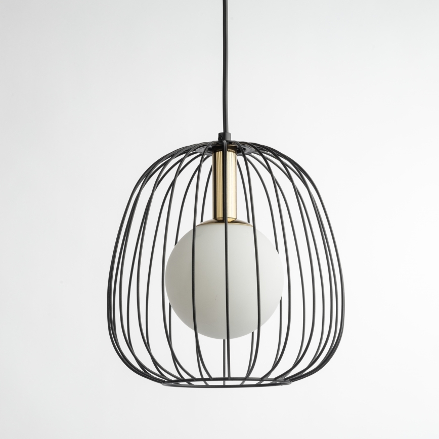 Пендел BELL 1xG9/12W/230V Ø 24 cm черен/златист