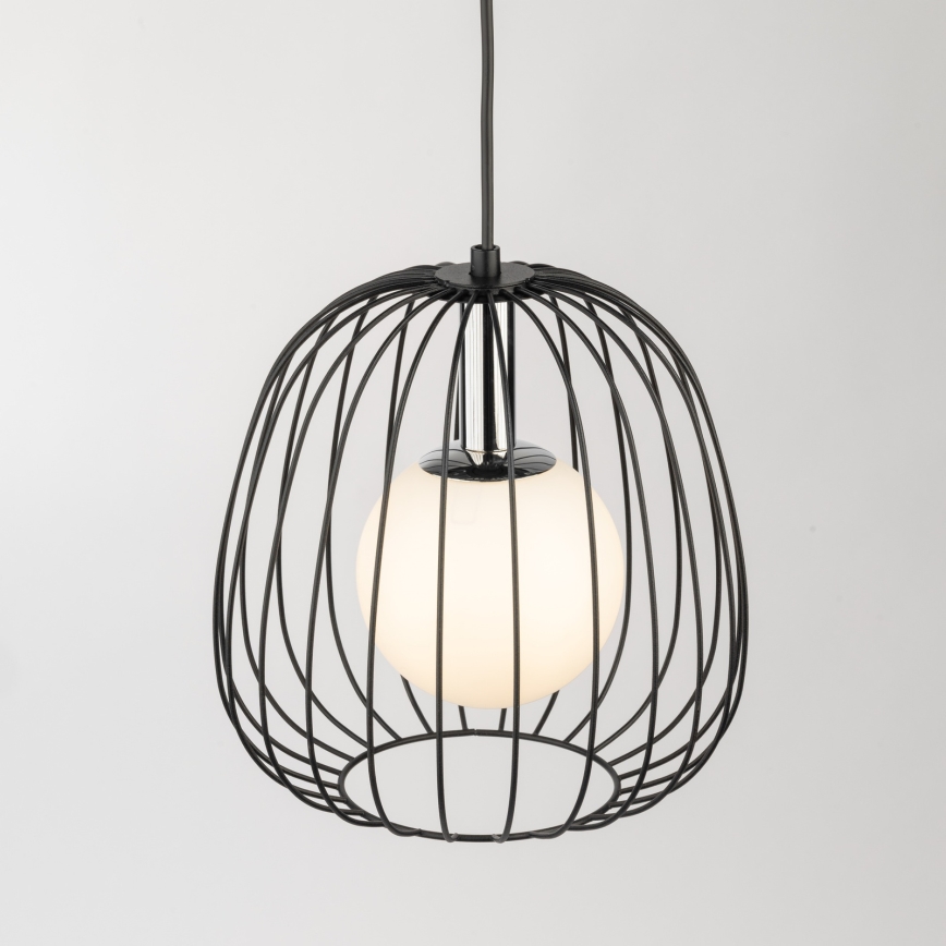 Пендел BELL 1xG9/12W/230V Ø 24 cm черен/лъскав хром