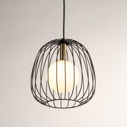 Пендел BELL 1xG9/12W/230V Ø 24 cm черен/златист