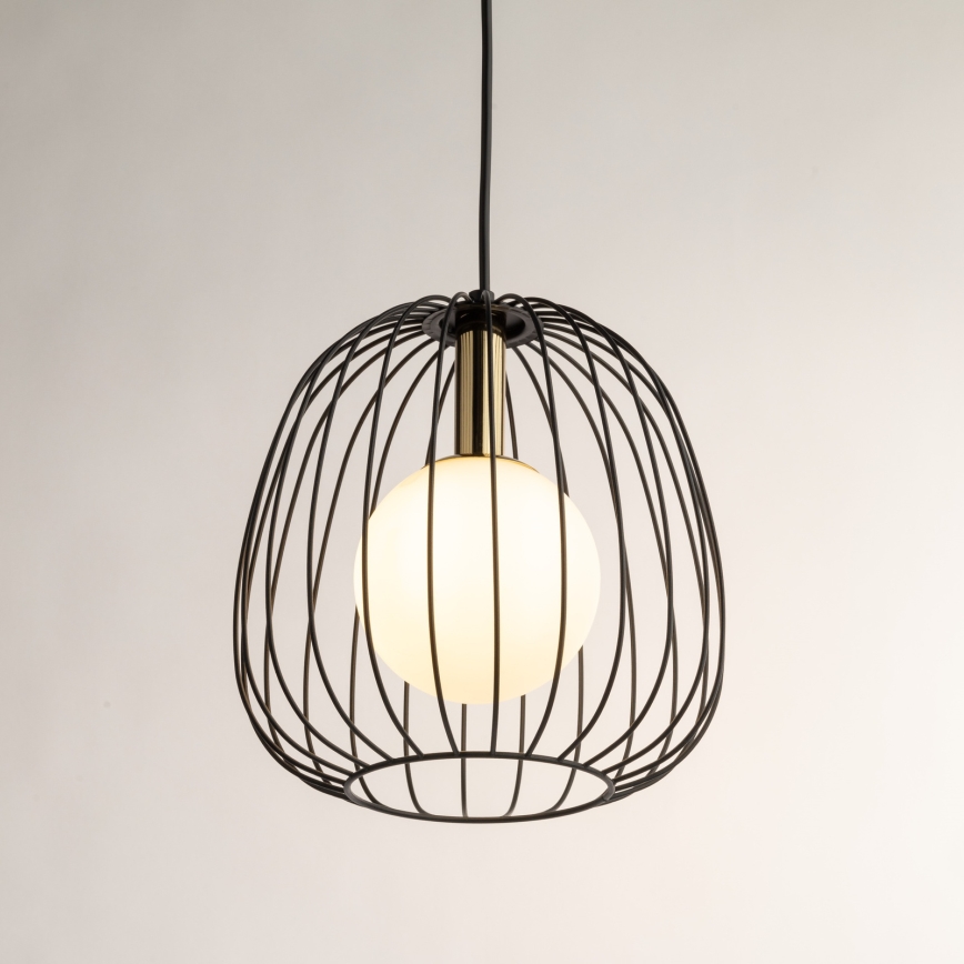 Пендел BELL 1xG9/12W/230V Ø 24 cm черен/златист