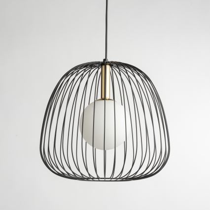 Пендел BELL 1xG9/12W/230V Ø 33 cm черен/златист