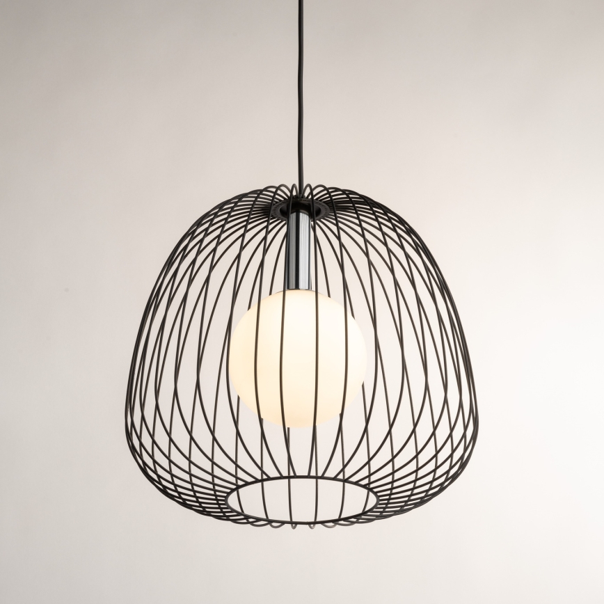 Пендел BELL 1xG9/12W/230V Ø 33 cm черен/лъскав хром