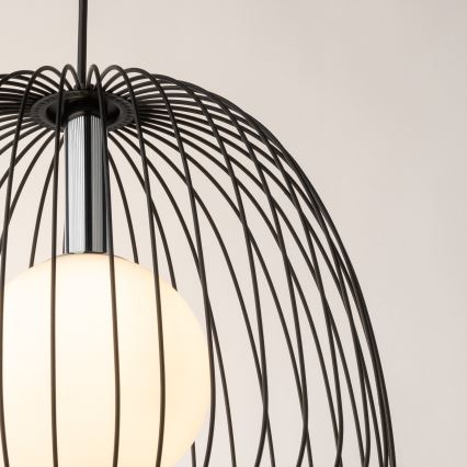 Пендел BELL 1xG9/12W/230V Ø 33 cm черен/лъскав хром