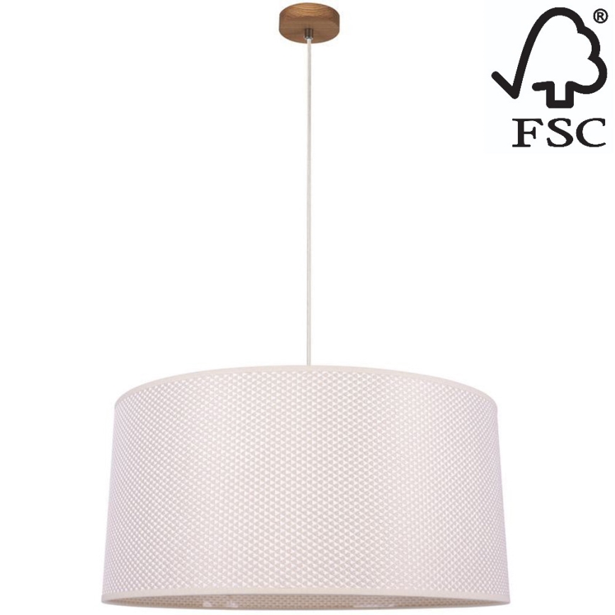 Пендел BENITA 1xE27/40W/230V кремав/дъб – FSC сертифицирано