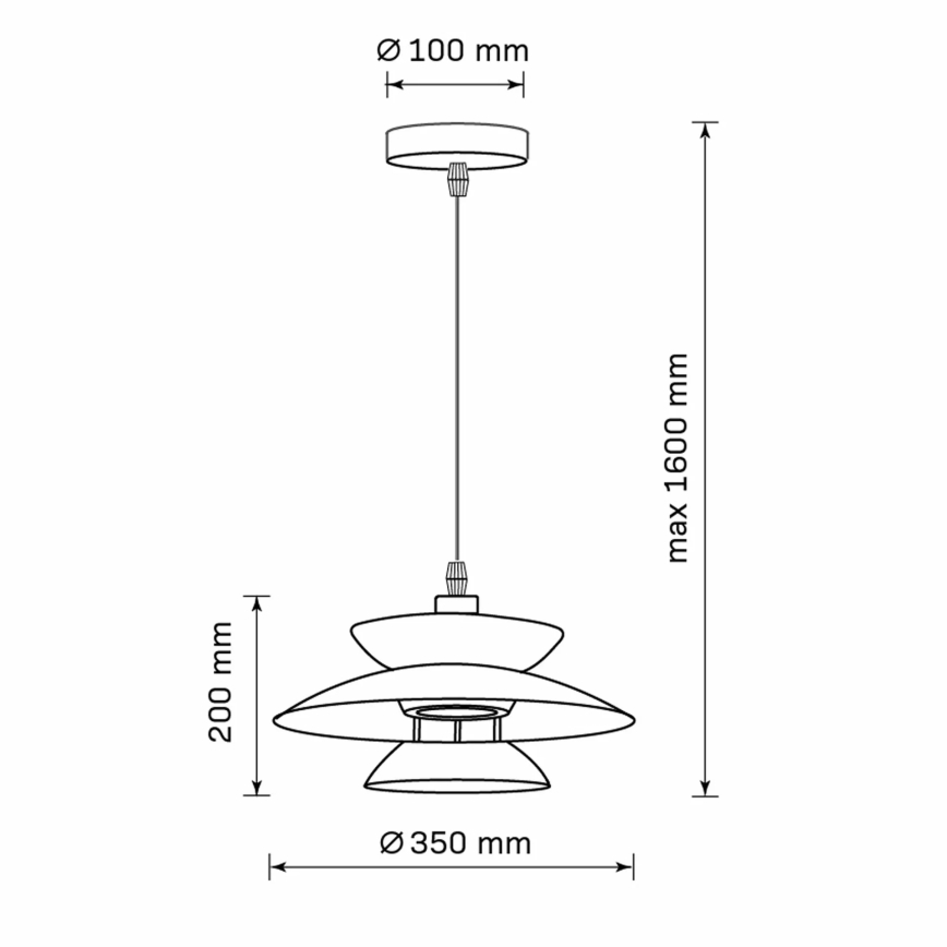 Пендел BERIT 1xE27/20W/230V черен