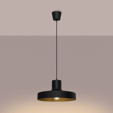 Пендел BILO 1xE27/15W/230V Ø 35 см черен