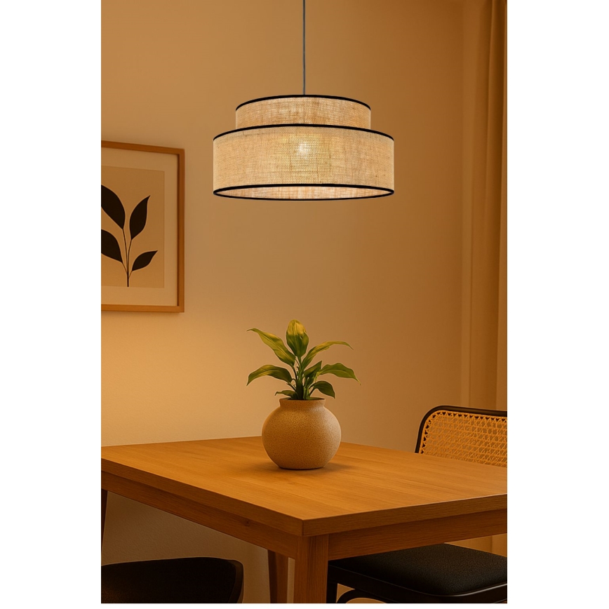 Пендел BOHO 1xE27/60W/230V Ø 40 см бежов