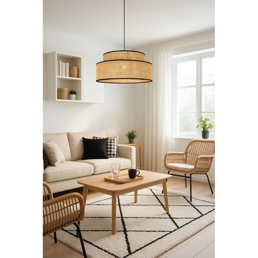 Пендел BOHO 1xE27/60W/230V Ø 40 см бежов