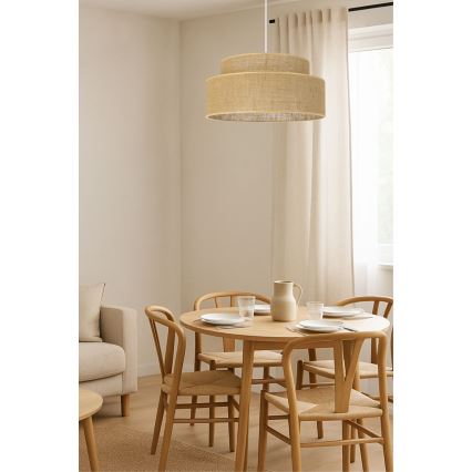 Пендел BOHO 1xE27/60W/230V Ø 40 см бежов
