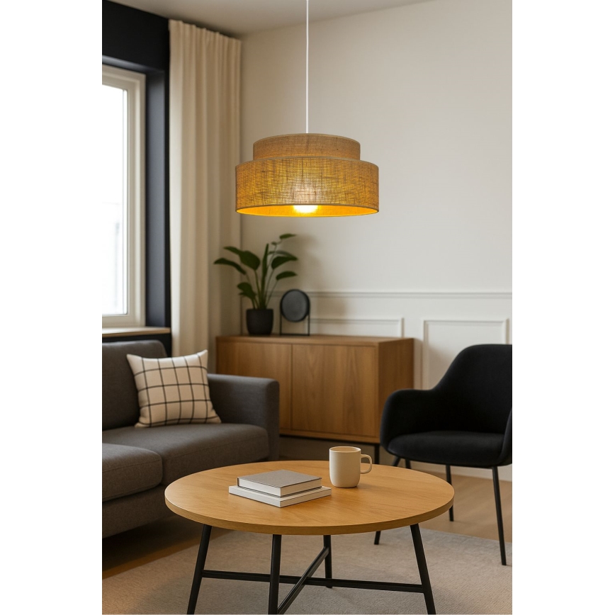 Пендел BOHO 1xE27/60W/230V Ø 40 см бежов