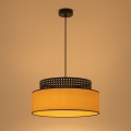Пендел BOHO 1xE27/60W/230V Ø 40 см черен/ратан