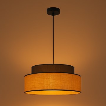 Пендел BOHO 1xE27/60W/230V Ø 40 см кафяв/бежов
