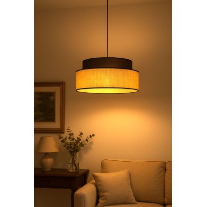 Пендел BOHO 1xE27/60W/230V Ø 40 см кафяв/бежов