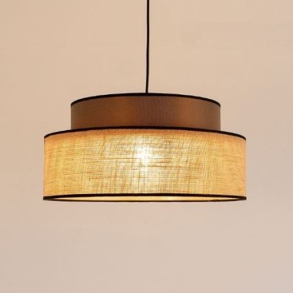 Пендел BOHO 1xE27/60W/230V Ø 40 см кафяв/бежов