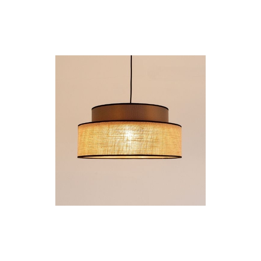 Пендел BOHO 1xE27/60W/230V Ø 40 см кафяв/бежов