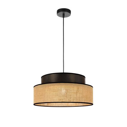 Пендел BOHO 1xE27/60W/230V Ø 40 см кафяв/бежов