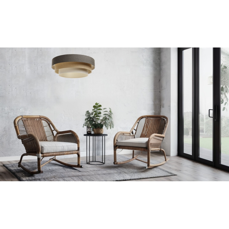 Пендел BOHO TRINITI 1xE27/60W/230V сив/бежов/кремав