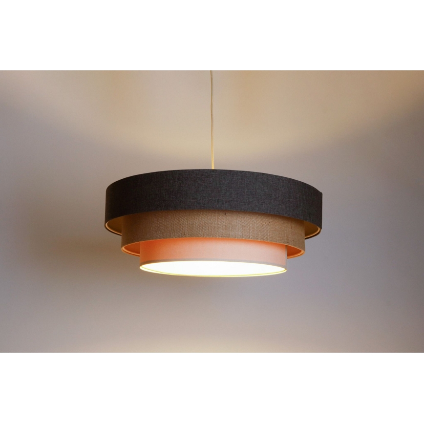 Пендел BOHO TRINITI 1xE27/60W/230V сив/бежов/кремав