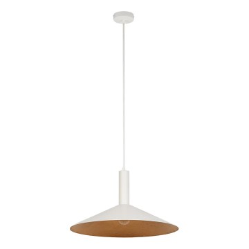Пендел CAPRI 1xE27/15W/230V Ø 50 см бял/меден