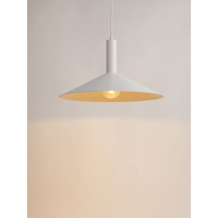 Пендел CAPRI 1xE27/15W/230V Ø 50 см бял/златист