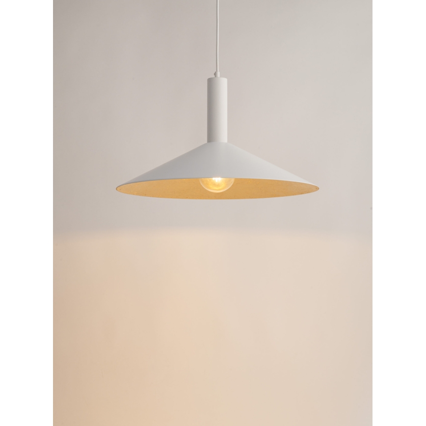 Пендел CAPRI 1xE27/15W/230V Ø 50 см бял/златист