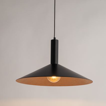 Пендел CAPRI 1xE27/15W/230V Ø 50 см черен/меден