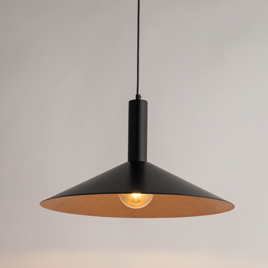Пендел CAPRI 1xE27/15W/230V Ø 50 см черен/меден