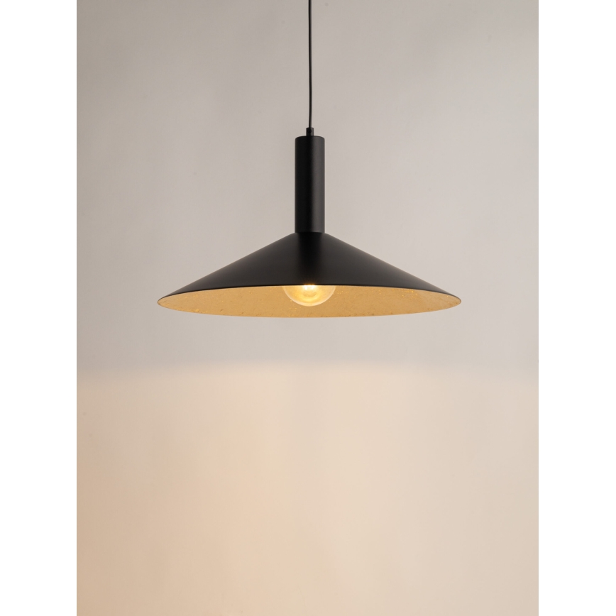 Пендел CAPRI 1xE27/15W/230V Ø 50 см черен/златист