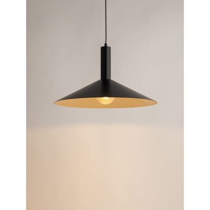 Пендел CAPRI 1xE27/15W/230V Ø 50 см черен/златист