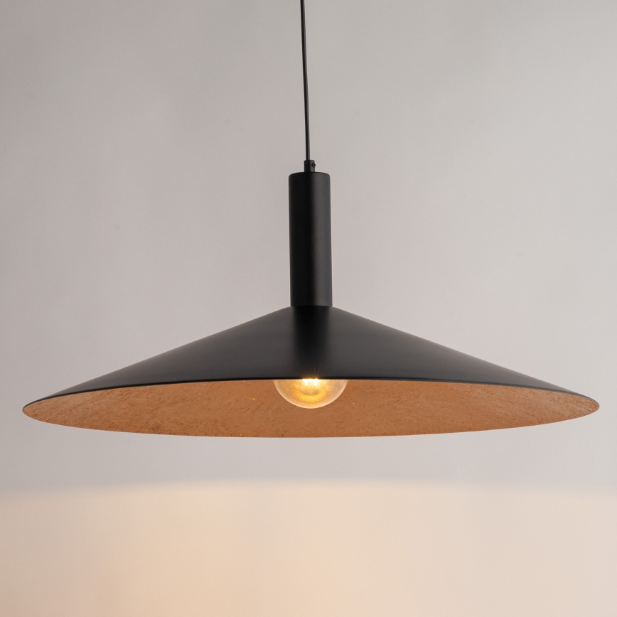 Пендел CAPRI 1xE27/15W/230V Ø 70 см черен/меден